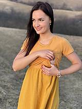Oblečenie na dojčenie - Mušelínové šaty na dojčenie - horčicové - 13215975_