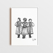 Kresby - Vajnorské Tri Grácie print - 13221885_