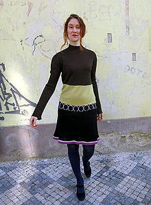 Šaty - MIELE-šaty trojbarevné s kolečky - 13220192_