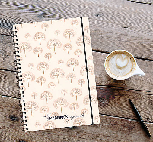 Papiernictvo - MADEBOOK špirálový zápisník A5 - KVET - 13225929_