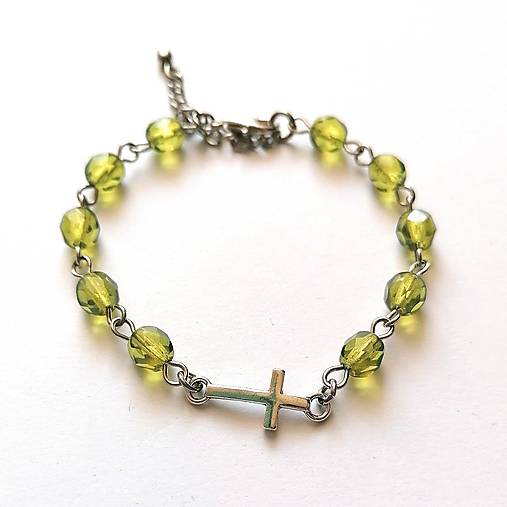 Náramky - Ruženec/náramok (oliva) - 13225958_