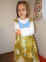Detské oblečenie - Dievčenské šaty s háčkovaným živôtikom (Nezábudka) - 13226380_