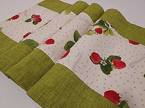 Úžitkový textil - Stredový obrus jahody na maslovej - 13226565_