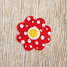Magnetky - Hravý kvet magnet - puntíkový muchotrávkový - 13229326_