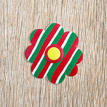 Magnetky - Hravý kvet magnet - pásikavý skoro vianočný - 13229352_