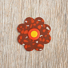 Magnetky - Hravý kvet magnet - pomarančová čokoláda - 13229361_