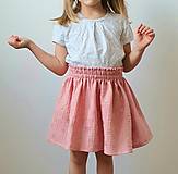 Detské oblečenie - Detská sukňa "RUŽOVÝ VÁNOK" - so zlatou potlačou púpav - 13230817_