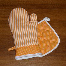 Úžitkový textil - chňapka rukavice + malá chňapka v soupravě - 13230084_