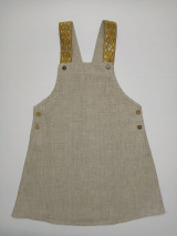 Detské oblečenie - Ľanové detské šaty na traky - 13229637_