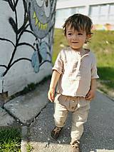 Detské oblečenie - Mušelínová košieľka pre deti Vrabček (krátky rukáv) - 13231763_