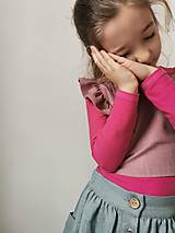 Detské oblečenie - Kolibrík - dievčenský ľanový crop top s volánmi - 13231956_