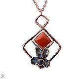 Náhrdelníky - medený šperk - fialka a - 13233766_