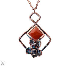 Náhrdelníky - medený šperk - fialka a - 13233766_