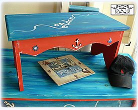 Nábytok - Maxi stolček malému pirátovi "Navy" - 13234404_
