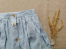 Sukne - Perlička - ľanová sukňa s veľkými našitými vreckami (teal (modrozelená)) - 13232826_