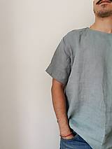 Pánske oblečenie - Pánske ľanové tričko Havran - 13233127_