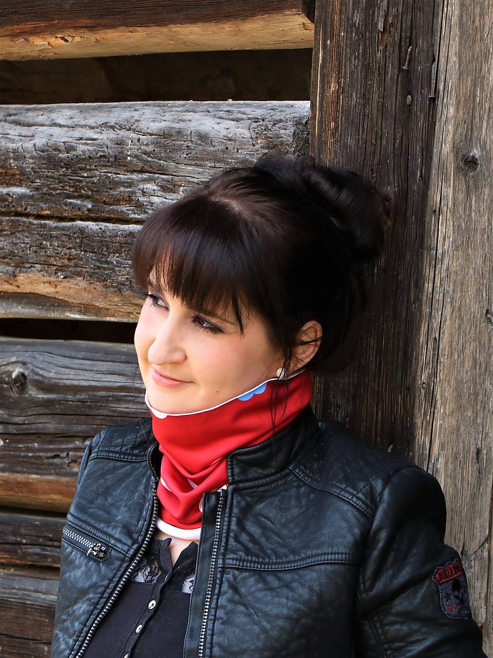 Multifunkčná šatka bodky a srdiečka