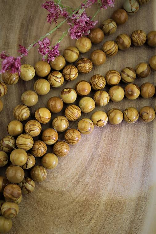 Minerály - jaspis drevitý korálky 10mm - 13237435_