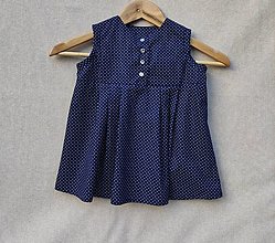 Detské oblečenie - Detské šaty bodkované (námornícka modrá) - 13237267_