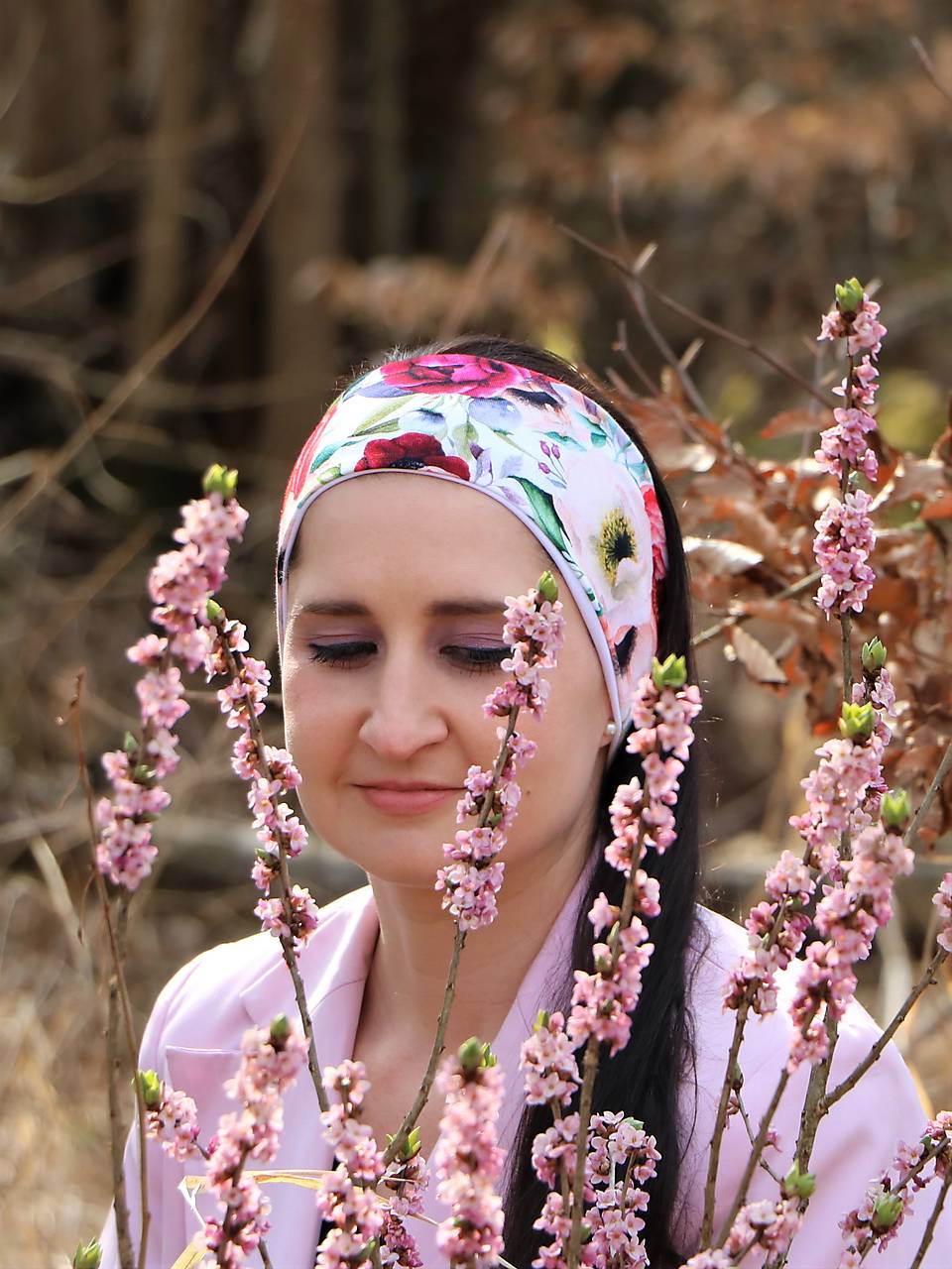 Úpletová bambusová čelenka ruže