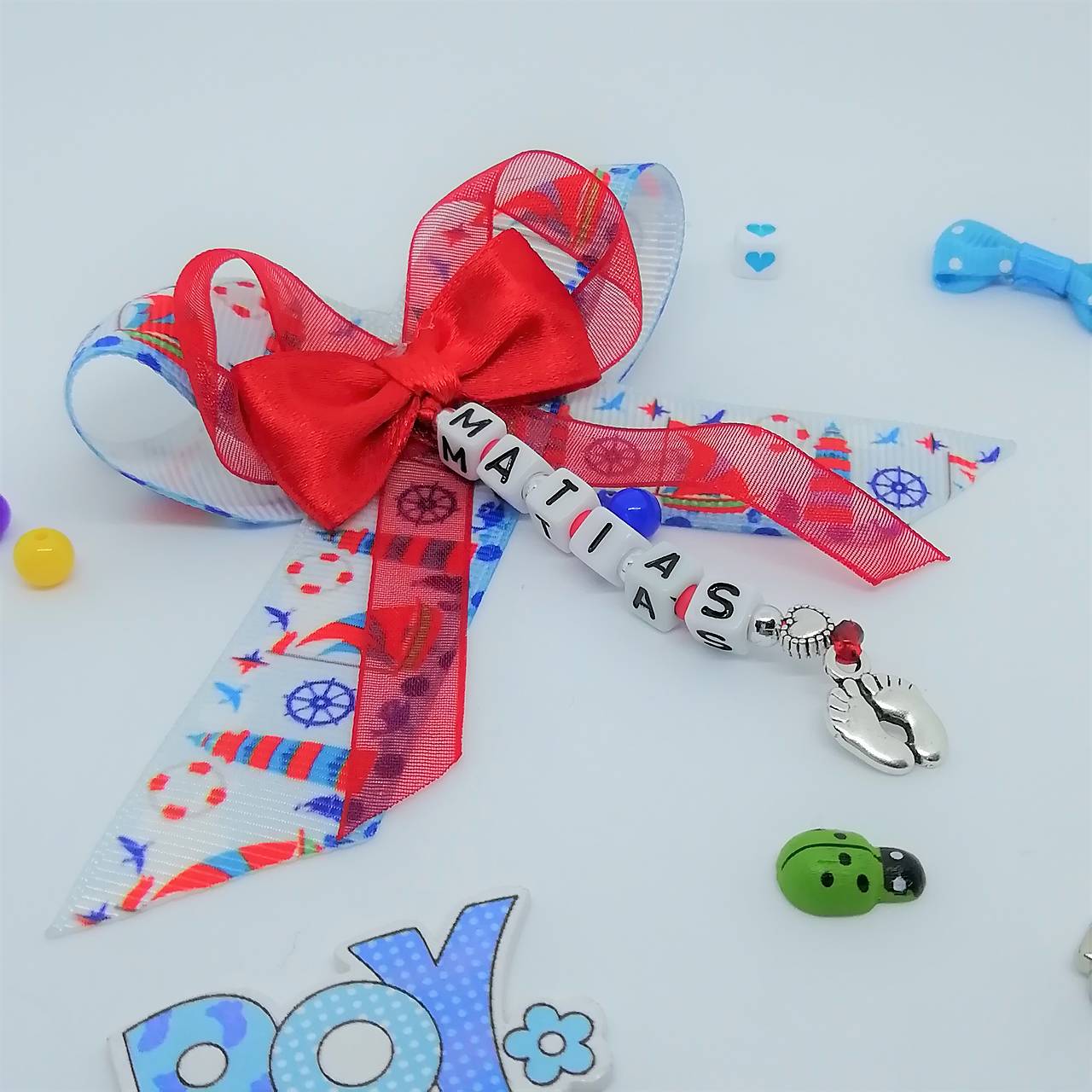 Mašla na kočík - modrá 