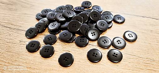 Galantéria - 	Plastový gombík 20 mm - čierny - 13240657_