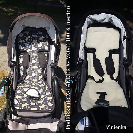 Detský textil - Vlnienka Podložka do kočíka X-LANDER X-MOVE 100% ovčie rúno MERINO TOP SUPER WASH  Lenochod - 13241818_