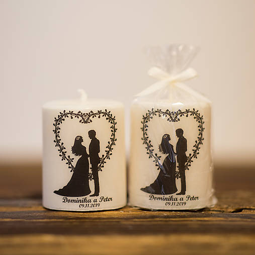 Menovka alebo darček pre svadobčanov - Sviečka - Vzor č.78