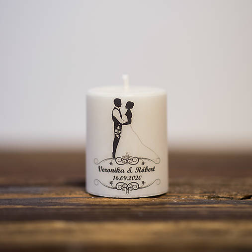 Menovka alebo darček pre svadobčanov - Sviečka - Vzor č.12