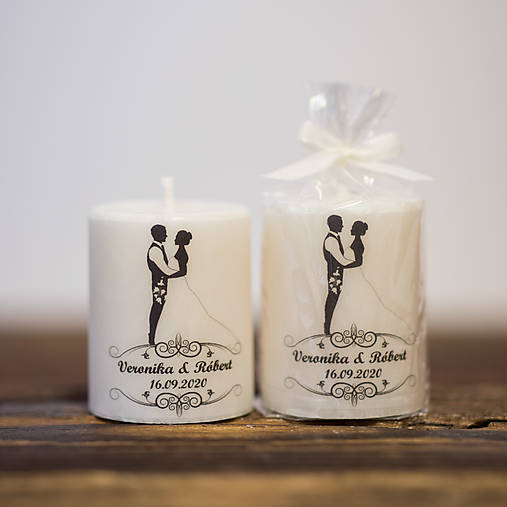 Menovka alebo darček pre svadobčanov - Sviečka - Vzor č.12