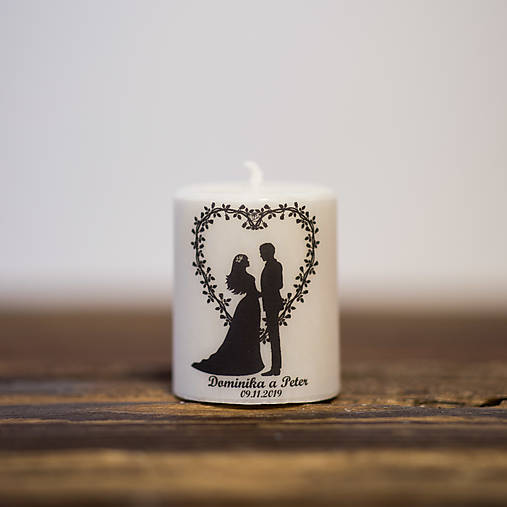 Menovka alebo darček pre svadobčanov - Sviečka - Vzor č.78