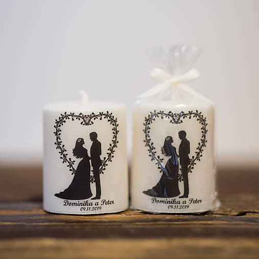 Menovka alebo darček pre svadobčanov - Sviečka - Vzor č.78