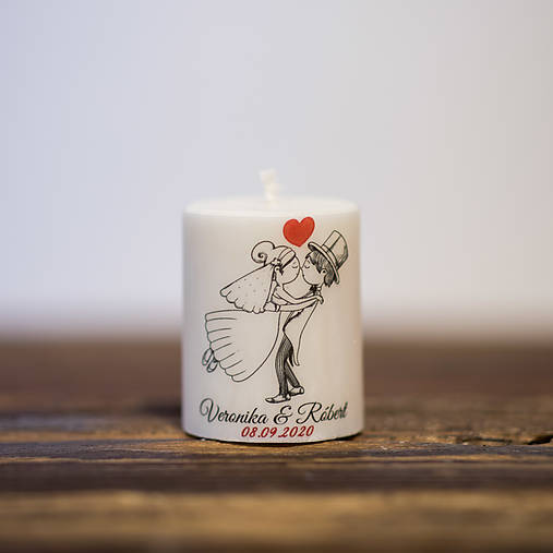 Menovka alebo darček pre svadobčanov - Sviečka - Vzor č.84