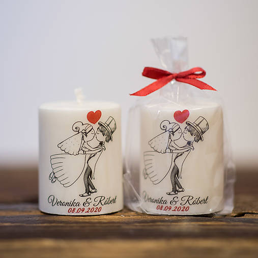 Menovka alebo darček pre svadobčanov - Sviečka - Vzor č.84