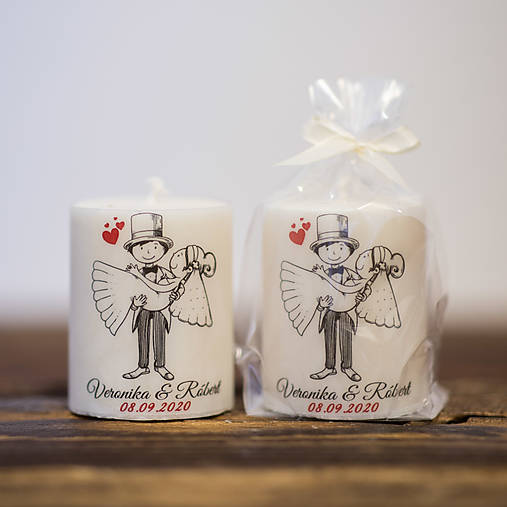 Menovka alebo darček pre svadobčanov - Sviečka - Vzor č.83