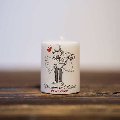 Menovka alebo darček pre svadobčanov - Sviečka - Vzor č.83