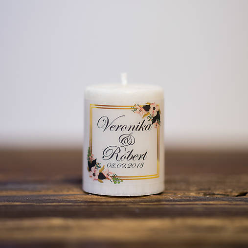 Menovka alebo darček pre svadobčanov - Sviečka - Vzor č.18