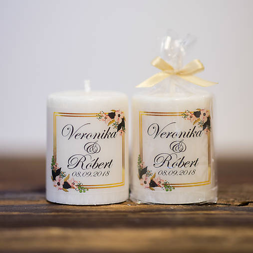 Menovka alebo darček pre svadobčanov - Sviečka - Vzor č.18
