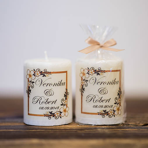 Menovka alebo darček pre svadobčanov - Sviečka - Vzor č.20