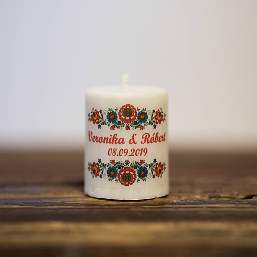 Menovka alebo darček pre svadobčanov - Sviečka - Vzor č.16
