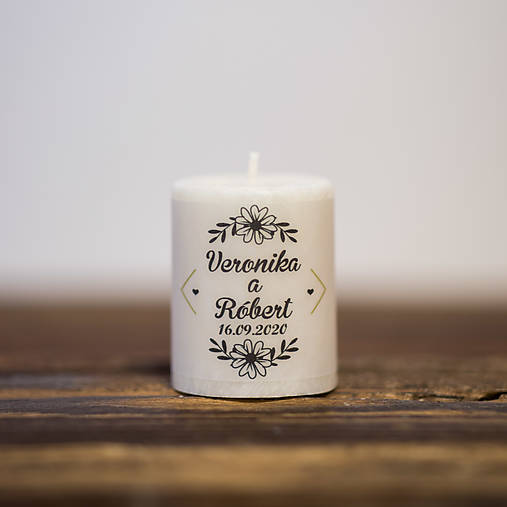 Menovka alebo darček pre svadobčanov - Sviečka - Vzor č.93