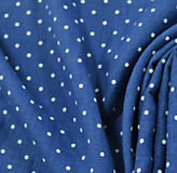 Textil - 100 % predpraný vyzrážaný ľan bodky na kráľovskej modrej - 13238633_