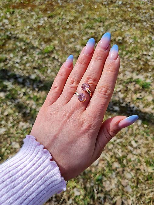 Duo Swarovski Element v ružovom zlate