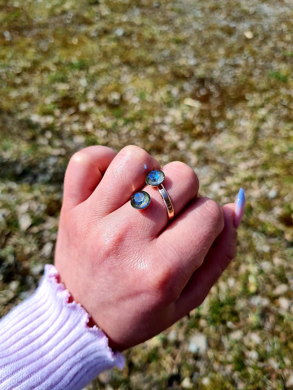 Duo Swarovski Element v ružovom zlate