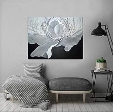 Obrazy - Černobílý květ, obraz, abstrakce - 13240857_