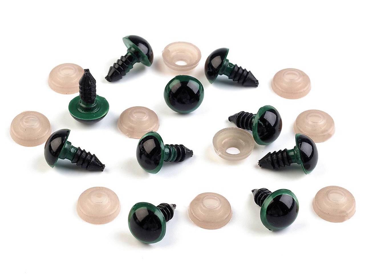 Bezpečnostné oči, 12 mm, cena za 1 pár (zelené)