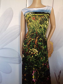 Mikiny - Mikina s nákrčníkom " Lúčne trávy a byliny"  (Šaty v dĺžke maxi -120 cm) - 13242474_