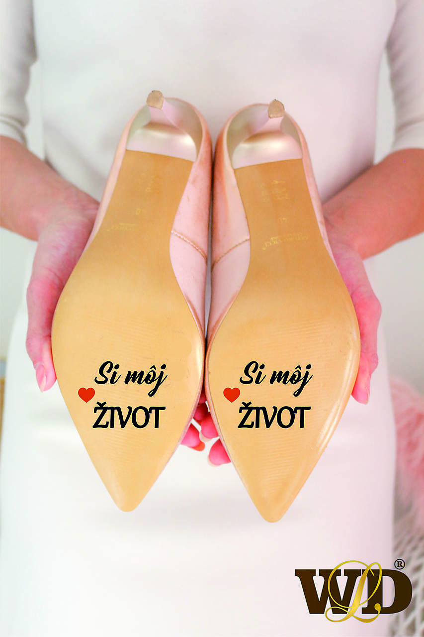 Nálepky na svadobné topánky