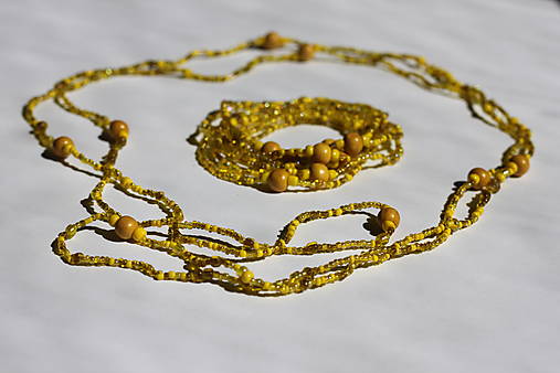 Náhrdelníky - Dlhokánsky náhrdelník ŽLUŤÁSEK - 13244511_