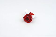Svadobné pierka - Pierko červeno-biela ruža stredné - 13244759_